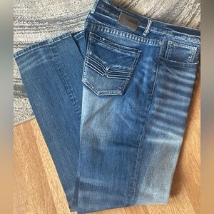 3 Pairs of BKE Men’s Blue Straight Jeans with Faded Detail. Bundle